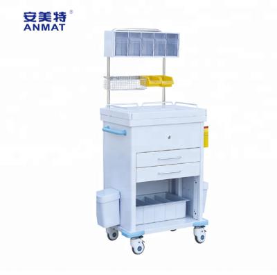 China ABS Metal Clinic Modern Mobile Medicine Anesthetic Trolley for sale