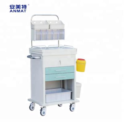 China Steel Construction Medical Use Carts Hospital Nursing Cart Anesthetic Supply Cart Price for sale