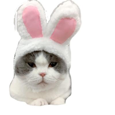 China Lifelike Bunny Rabbit Hat with Ears for Cats and Small Dogs Party Costume Easter Pet Accessory Headwear for sale