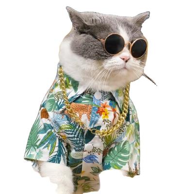 China 2022 Hawaiian Dog Clothes Summer Clothes Spring Summer Clothes Coconut Pet Cat Viable Thin Clothes for sale