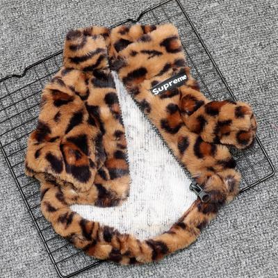 China New viable dog autumn and winter clothes leopard print transformed into tide brand dog clothes for sale