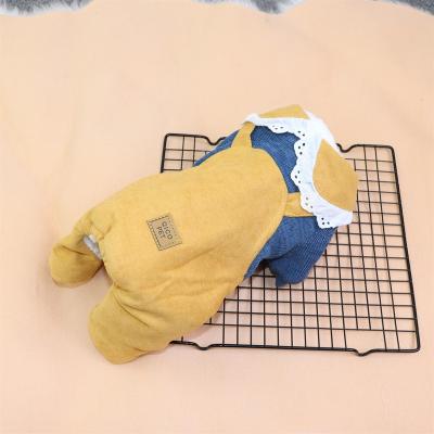 China Sustainable Pet Winter Dog Plus Velvet Clothes Puppy Teddy Chihuahua Fall And Winter Quadruped Coat for sale