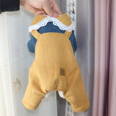 China New Autumn And Winter Pet Clothes Teddy Bear VIP Pomeranian Puppy Clothes Viable Quadruped Apparel Plus Velvet for sale