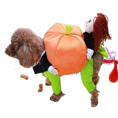 China Viable Custom Dog Cat PumpkinCostume Clothes Pet Halloween Funny Dog Clothes for sale