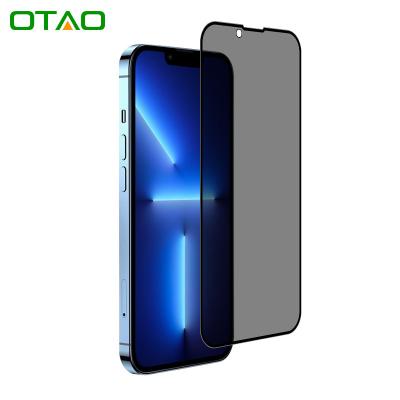 China 9H Hardness OTAO Design 2.5D Full Coverage Free Tempered Glass Film For iphone13 12 11 Pro Max 3D Curved Anti Spy 9H Screen Protectors for sale