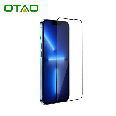 China 9H Hardness OTAO 2.5D Full Coverage Tempered Glass For iphone 13 pro 12 11 Anti-dust tempered film screen protector installation by mobile phone for sale