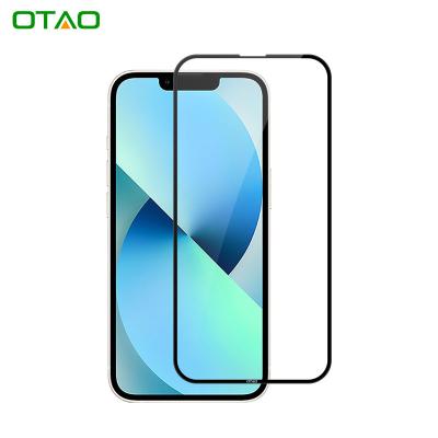 China 9H Hardness OTAO OEM 9H 2.5D Tempered Glass For Iphone 13 12 11 pro tempered film Cristal Templado Logo Visible Screen Protector for sale