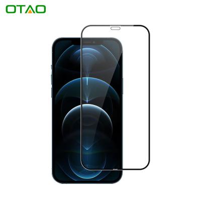 China 9H Hardness OTAO 0.33mm Full Coverage 2.5D Tempered Glass For iphone 13 12 11 pro Display Clean Logo Screen Protector Tempered Invisible Film for sale