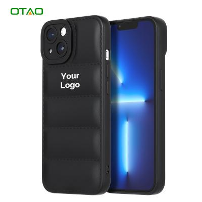 China Lowest Price Shockproof Winter Down Jacket Phone Case For Iphone 13 12 11 pro X Xs 7 8 Max Plus Stripper Case Fashion Brand Soft Cover for sale