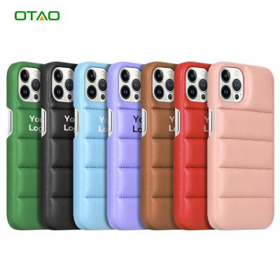 China Fast Delivery Shockproof Soft Stripper Case Brand Cover Winter Down Jacket Cloth Phone Case For Iphone 13 12 11 pro Max Xs Xr 7 8 plus for sale