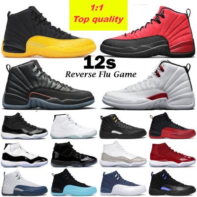 China Dark Mens Womens 12 Sneakers Jumpmen Shoes Basketball Shoes AJ 12s Twist Retros 12 Reverse Game Durable High Top Flu Retro for sale