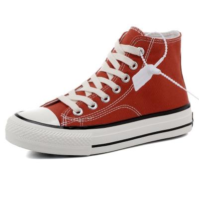 China Wholesale fashion trend classic high top all star unisex popular flat original vulcanized canvas shoes five star famous canvas sneakers for sale