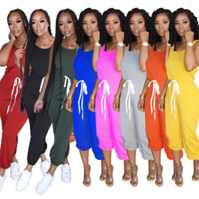 China New Arrival Autumn Clothing Anti-wrinkle High Waist Solid Color Women Rompers Jumpsuit Women Clothing for sale