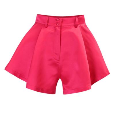 China New Solid Color Women'S Breathable Wide-Leg Button Horn Slimming Shorts Hot Pants for sale