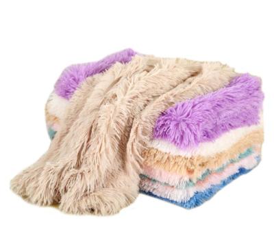 China Factory Wholesale Pet Mat Stocked Double Layer Long Velvet Super Soft Thick Plush Blanket For Dog for sale