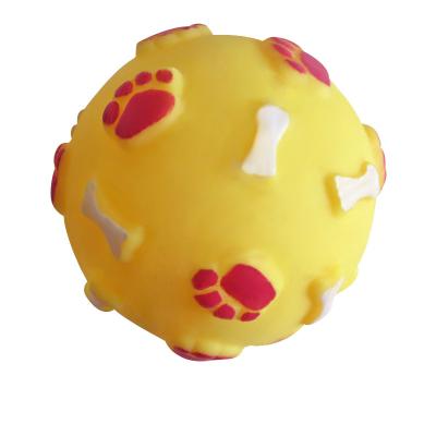 China Viable Manufacturers Wholesale Pet Chew Duct Toys For Dog Cat Squeak Paw Print Interactive Pet Play Ball Accessories for sale