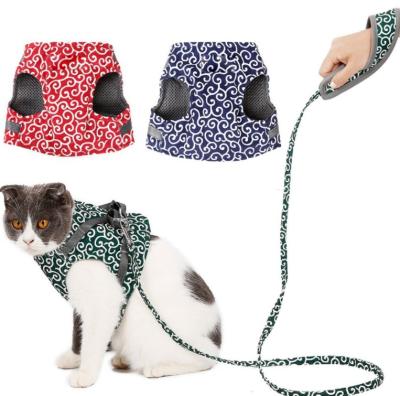 China Clothing Viable Vest Style Dog Walking Braces Set Comfortable Dog Harness Pet Supplies Cat Traction Rope Chest Strap for sale