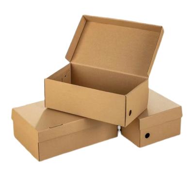 China Recycled Materials Wholesale Custom Logo Folding Gift Paper Shoe Packaging Shoe Boxes for sale