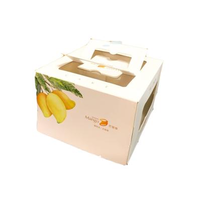 China Eco-friendly Biodegradable Bakery Wedding Window White Cake Packaging Clear Box For Birthday Party Clear Cake Box for sale