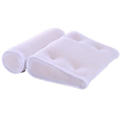 China Shinnwa Spa Patent Memory Foam Headrest 3d Mesh Suction Cups Bath Pillow Ergonomic Viable Tub for sale