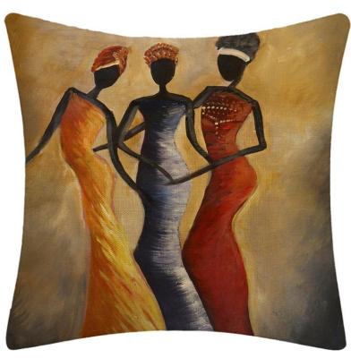 China Shinnwa Fashion Lady Modern Art Decorative Cushion African Decorative Imitation Canvas Cover for sale