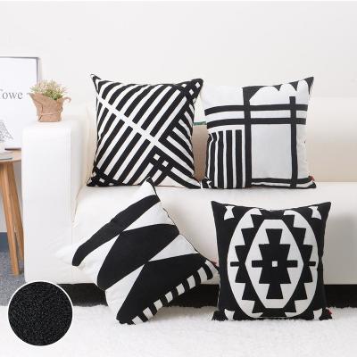 China Simple Wholesale Black And White Tile Luxury Kilim Cushion Covers for sale