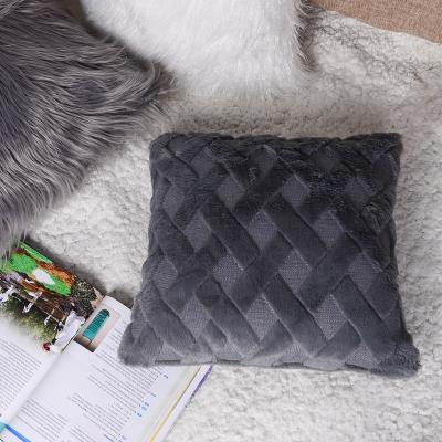 China Shinnwa Luxury Series New Style Plain Merino Fur Throw Pillow Case Cushion Cover For Sofa for sale