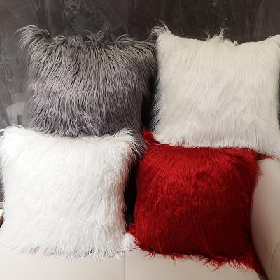 China Hot Selling Simple Sofa Seat Car Decor For Room Plush Fur Cushion Covers Decorative Home Pillowcase for sale