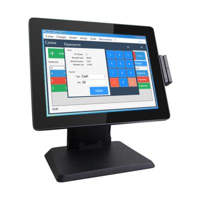 China 15Inch High End Aluminum POS System SDK Quality Fanless POS Computer Terminal With MSR Card Reader for sale