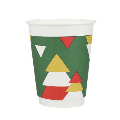 China DOUBLE WALL 12oz 420ml Double Wall Paper Cup Wholesaler Eco-friendly Take Away Custom LOGO Paper Cup Disposable Coffee Cup for sale