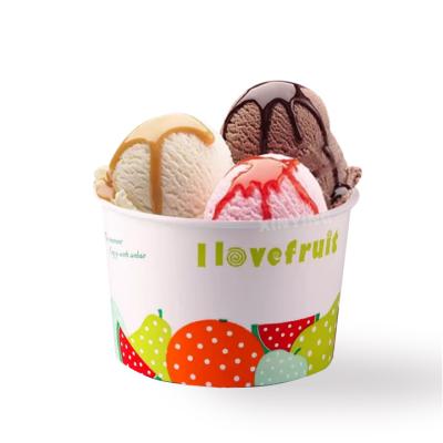 China 7oz 210ml aseptic ice cream bowl custom printed logo disposable paper bowl packaging for ice cream shop 7oz paper bowl for sale