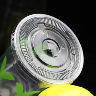 China Wholesale High Quality Single Wall Pet Cold Flat Lids Clear Plastic Disposable Cup Lid for sale