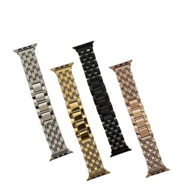 China Wholesale Luxury Jewelry Watch Clasp Watch Band For iwatch8 7 6 5 4 Replacement Solid Stainless Steel Watchband for sale