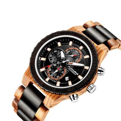 China Kunhuang watch men's fashion multi-function simple chronograph simple wooden unisex pure wooden watch sports quartz wristwatch for sale