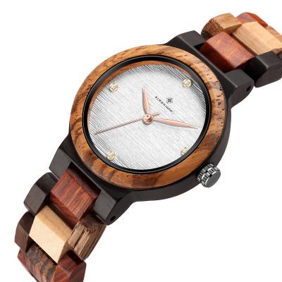 China Kunhuang watch men's fashion multi-function chronograph wooden watch unisex simple pure wood quartz sports wristwatch for sale