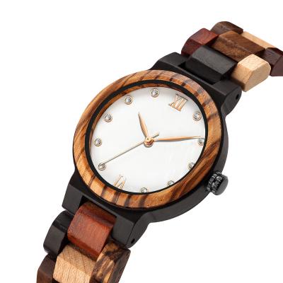 China Kunhuang unisex wood watch for women's small pearl oyster natural light weight wood color wood Japanese personalized sport quartz wrist watch for sale