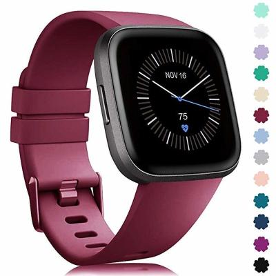 China Replacement Soft Watch Band Strap Silicone Strap Replacement Wristband For Fitbit Versa 2 Versa Lite Watchband Wristband Quick Release Watch Band for sale