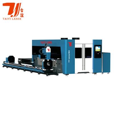 China Monthly Business Metal Tube And Plate Fiber Laser Water Cooled Cutting Machine With Rotary Device for sale