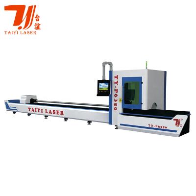 China TY-P6350 water cooled industry 1kw pipe fiber laser cutting mandrels pneumatic rotary tube laser cutter machine for sale