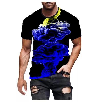 China Custom Anti-Wrinkle Men's Digital Smoke Printed 3D T-shirt Logo T-shirt Oversize Sublimation Printed T-shirt Blouse for sale