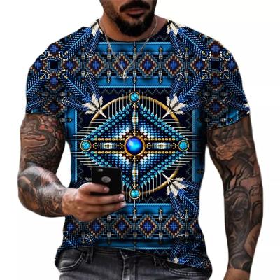 China High Quality Anti-Wrinkle Summer Vintage Vintage Short Sleeve O-Neck Printed T-Shirt For Men for sale