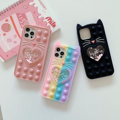 China Shockproof Cell Phone Cases Push Noise Bubble Sensory Toy Stress Relief Protective Case Cover For iPhone 6 /7/8/SE 2020 11 12 13 for sale