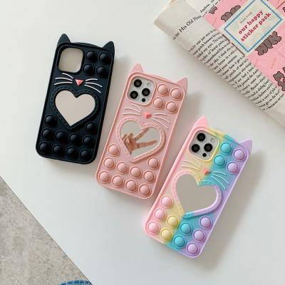 China Shockproof Noise Buster Toys Bubble SoftSilicon Phone Case For Iphone 11 12 13 Pro X XR XS 7 8 Max Plus SE2 Relive Stress PhoneCase for sale