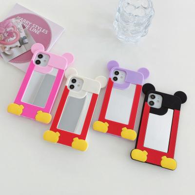 China Apple 12pro 13 Makeup Mirror Shockproof Mirror For iphone6 ​​7plus Soft Silicone For Mickey Mouse Cell Phone Case 14max for sale