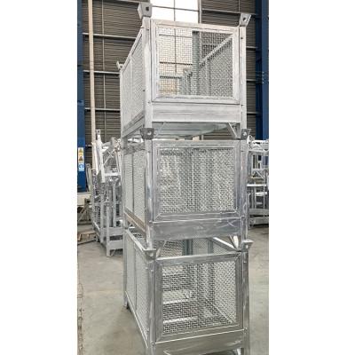 China Hot Dip Galvanizing Collapsible Pallet Containers Metal Box Wire Mesh Storage Cage for sale