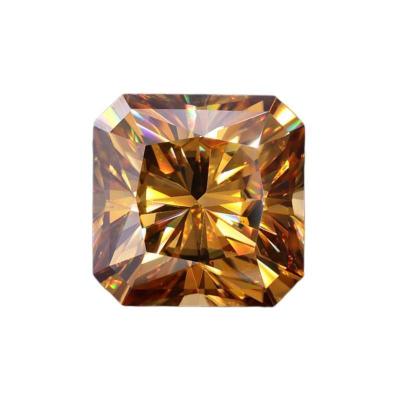 China Game Or Fire AuGain Gem Wholesale Price Colored 1 Carat 5Mm Moissanite Diamond Synthetic Champagne Asscher Cut Moissanite for sale