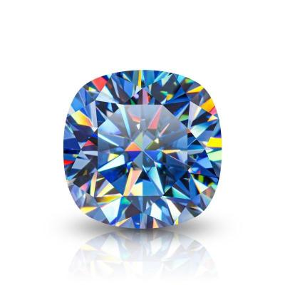 China AuGain Gem Wholesale High Quality Dark Blue Fire Color Or Cushion Cut Set Of Diamond Test Moissanite For Jewelry Moissanite Pass for sale