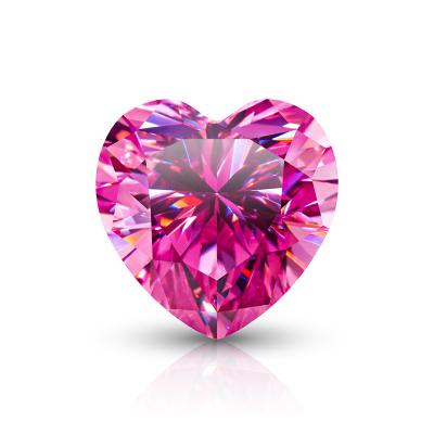 China Game or Fire AuGain Gem Customized Jewelery Heart Cut Vvs1 Diamond Test Passed Gemstone Pink loose color Moissanite Diamond Jewelry for sale