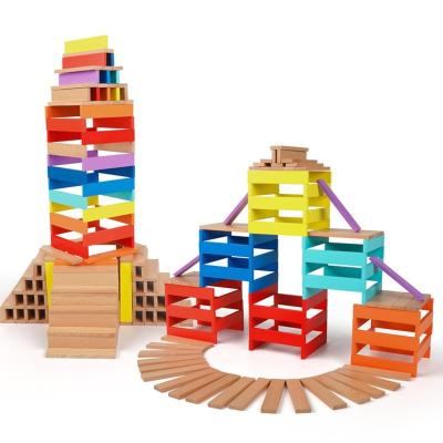 China Building Blocks Building Blocks Creativity Eco-friendly Material Creative Early Educational Tower Pile Color Educational Wooden Assembling Toy for sale