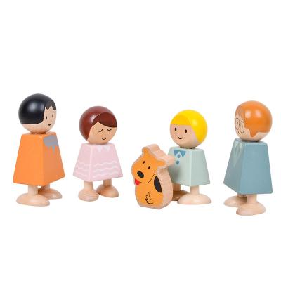 China Interesting Wooden Kindergarten Different Educational Character Building Blocks Toys Baby Knowledge Family Family Toys Gift for sale